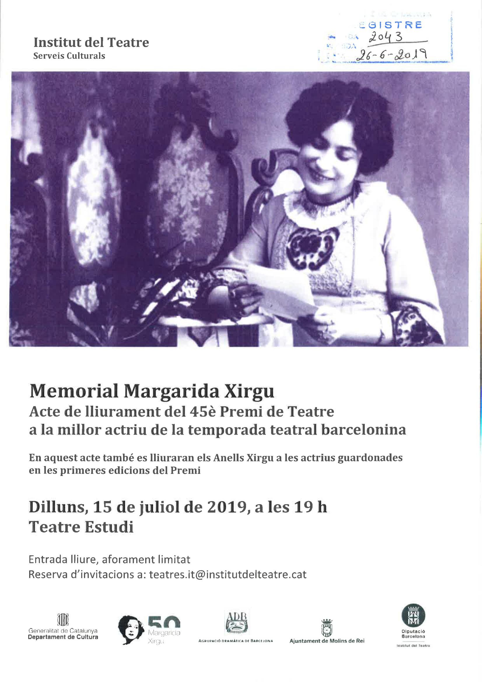 Acte lliurament Premi Xirgu