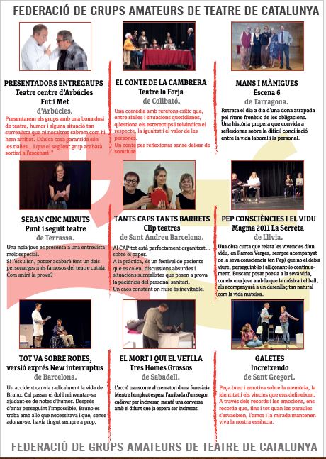 Nou grups, nou històries i una gran festa del teatre amateur català
