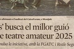 ‘‘Teatreros” busca el millor guió original de teatre amateur 2025